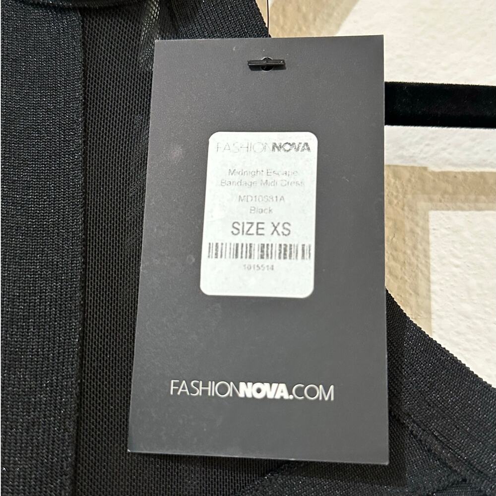Fashion Nova Midnight Escape Bandage Midi Dress - Picture 7 of 10